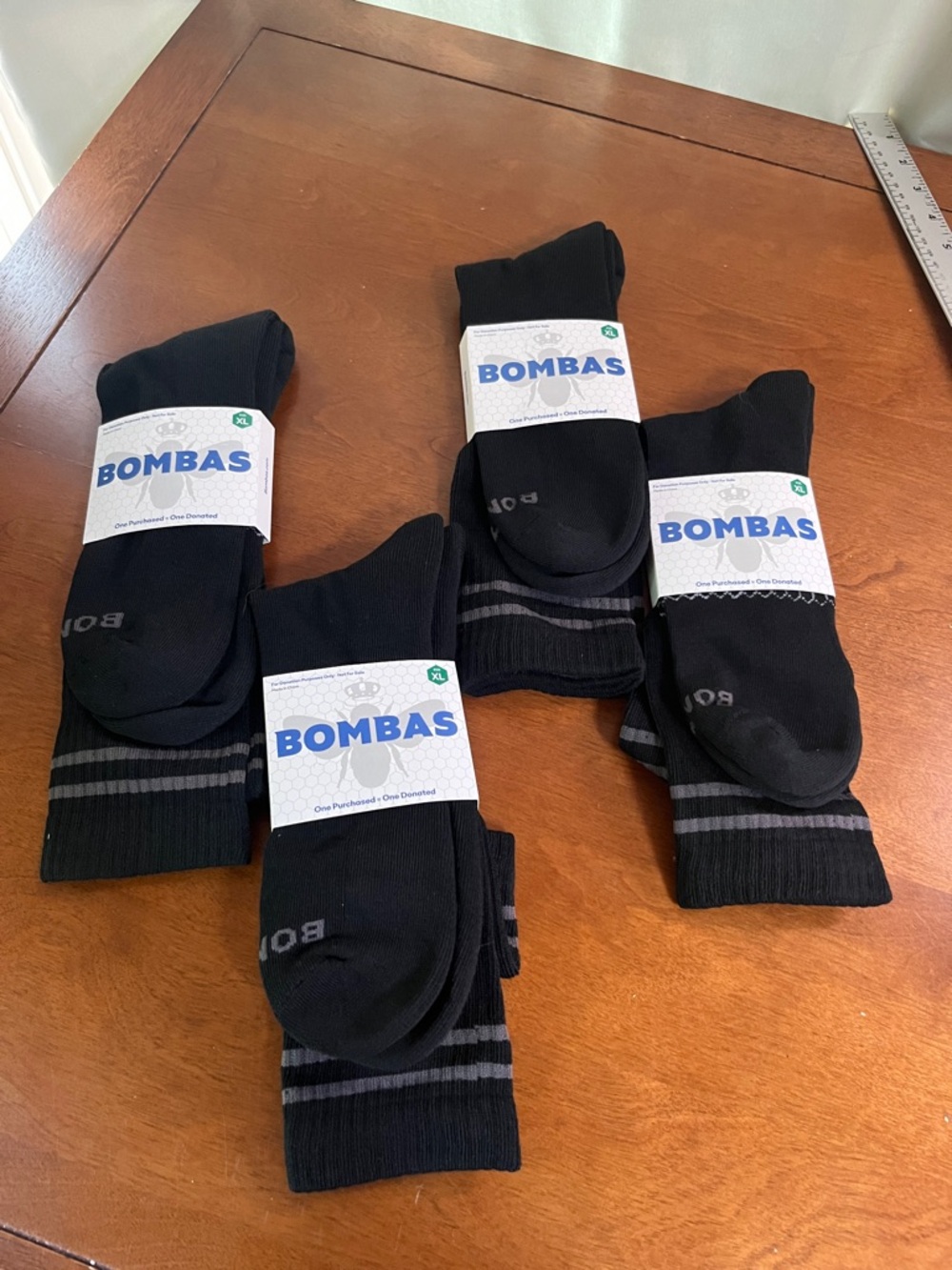 Bombas Black Athletic Crew Socks - Pack of 4